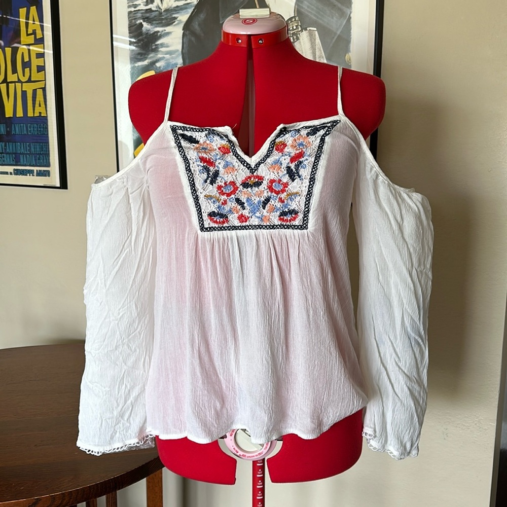 Breezy Off The Shoulder Top with Embroidery